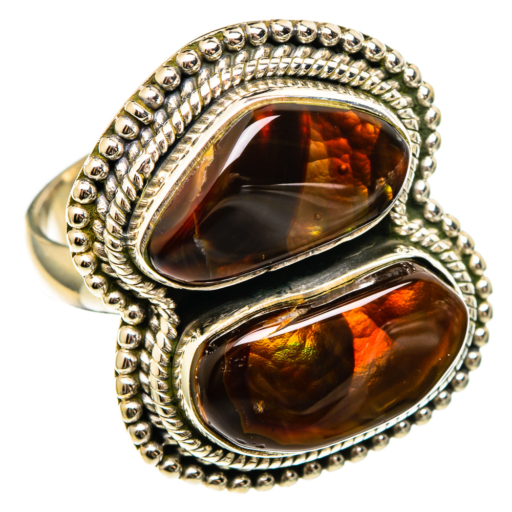 Mexican Fire Agate Rings handcrafted by Ana Silver Co - RING100458