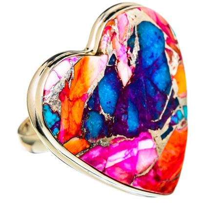 Kingman Pink Dahlia Turquoise Rings handcrafted by Ana Silver Co - RING100463
