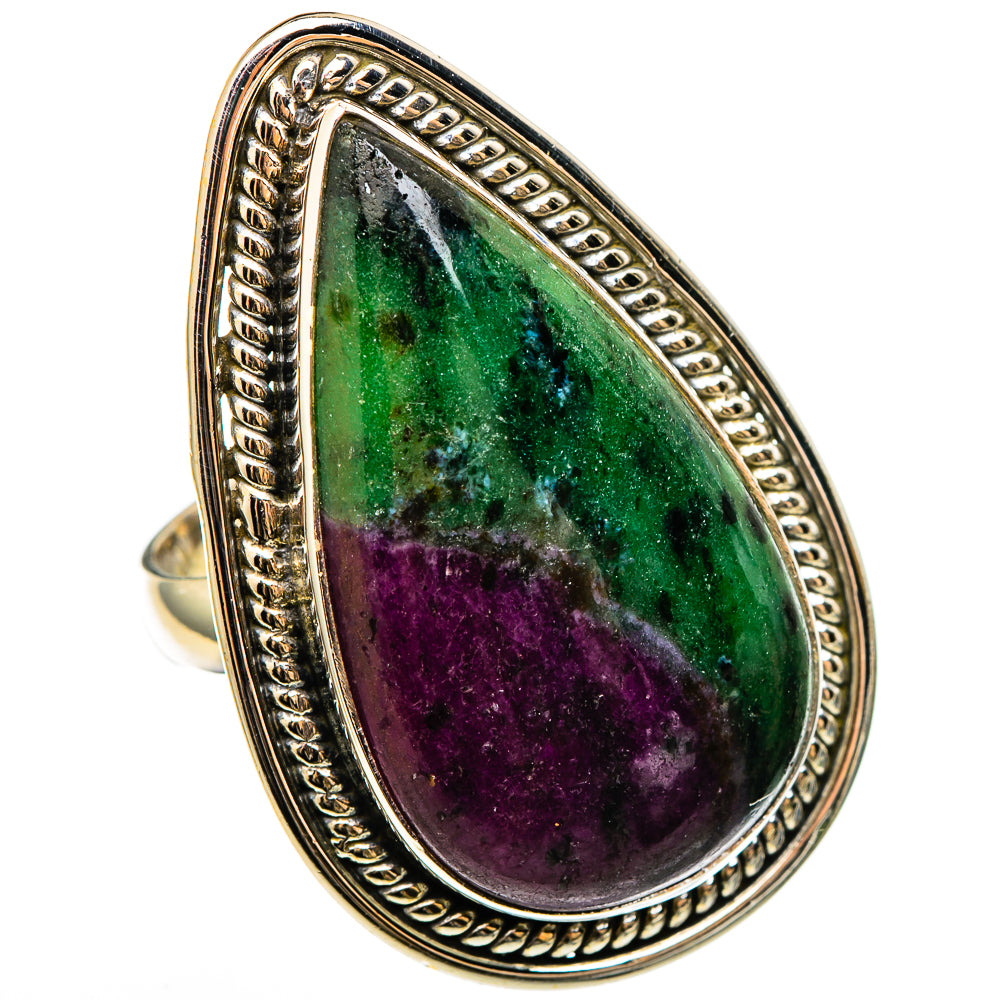 Ruby Zoisite Rings handcrafted by Ana Silver Co - RING100494