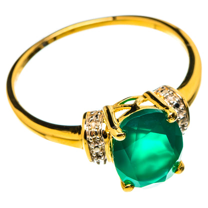 Green Onyx Rings handcrafted by Ana Silver Co - RING100515 - Photo 2