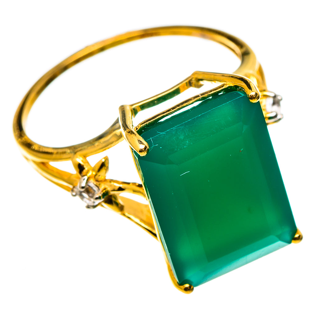Green Onyx Rings handcrafted by Ana Silver Co - RING100536 - Photo 2