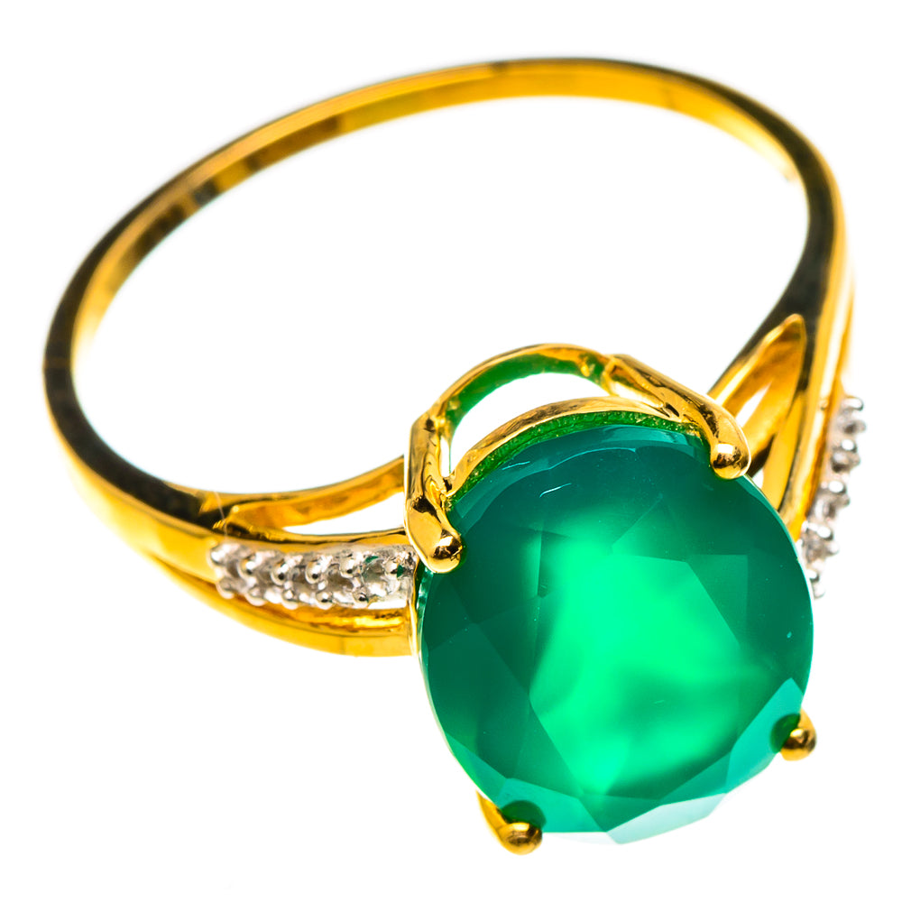 Green Onyx Rings handcrafted by Ana Silver Co - RING100552 - Photo 2