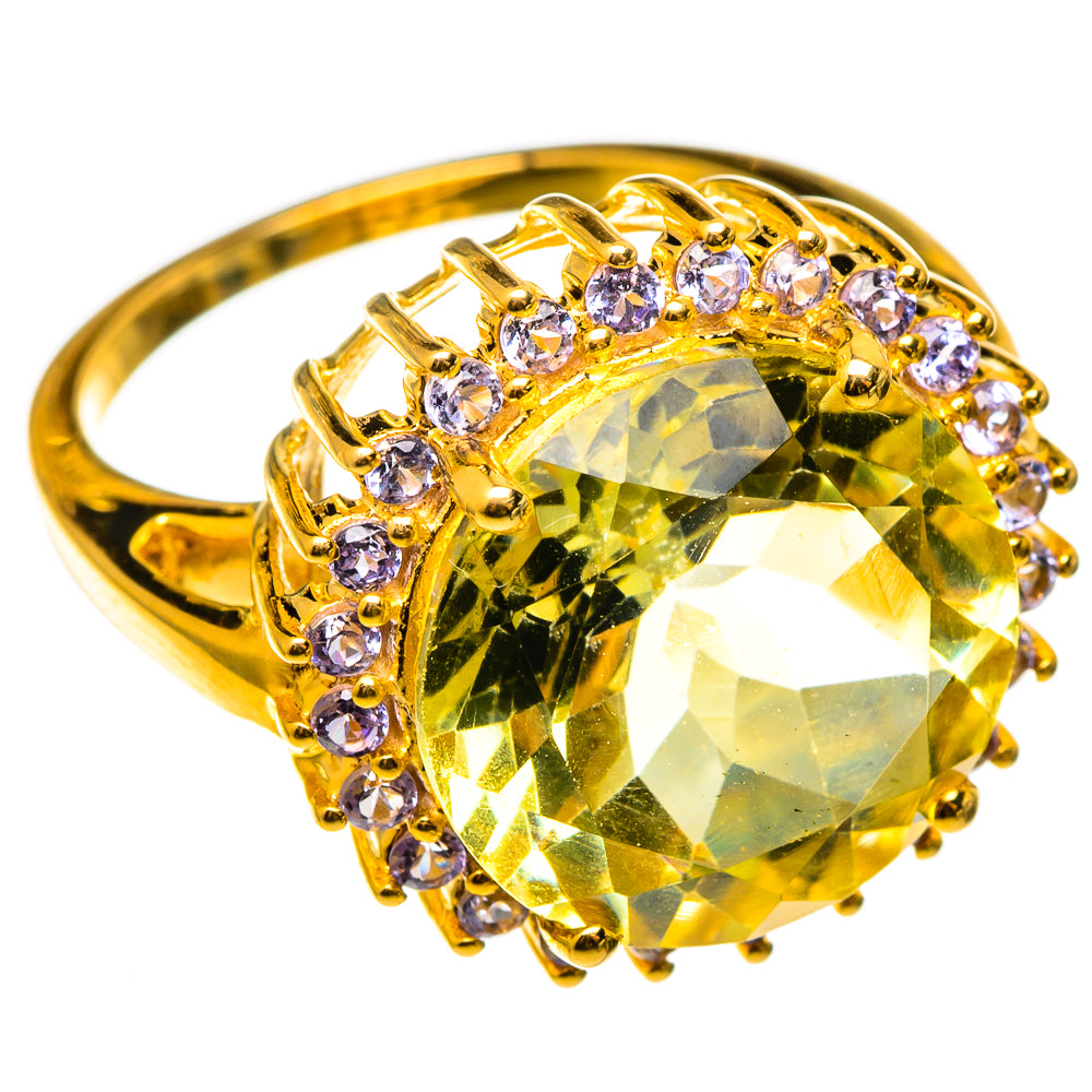 Green Gold Quartz Rings handcrafted by Ana Silver Co - RING100565 - Photo 2