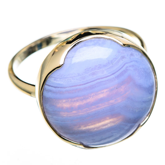 Blue Lace Agate Rings handcrafted by Ana Silver Co - RING100597