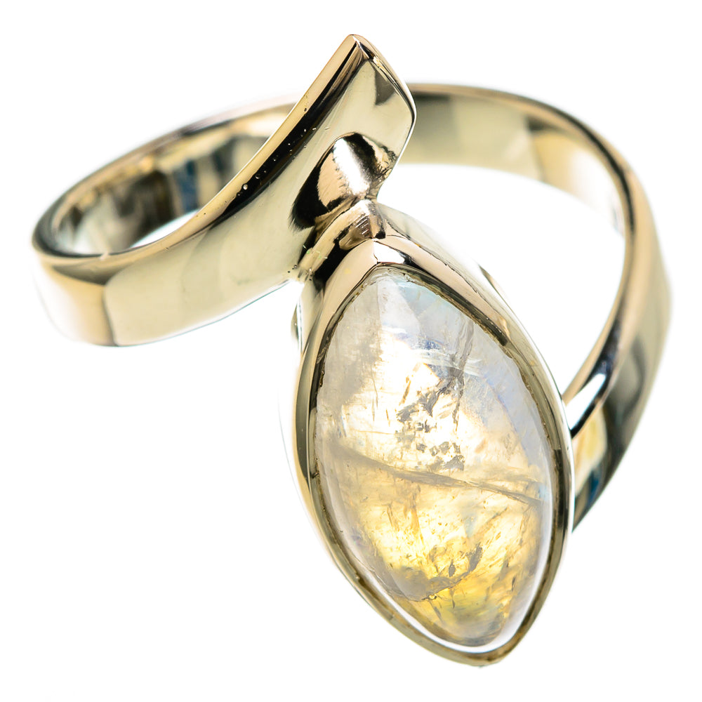Rainbow Moonstone Rings handcrafted by Ana Silver Co - RING100619