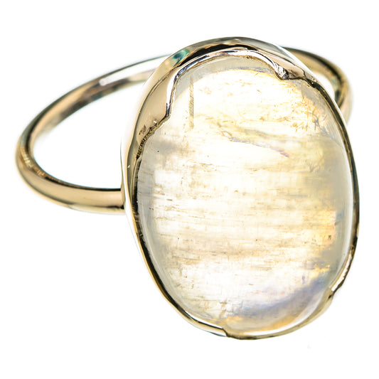 Rainbow Moonstone Rings handcrafted by Ana Silver Co - RING100641