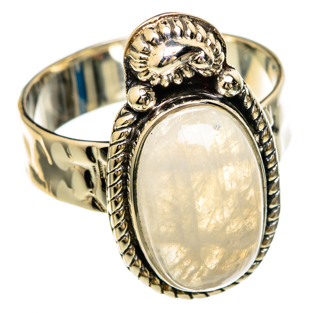 Rainbow Moonstone Rings handcrafted by Ana Silver Co - RING100643
