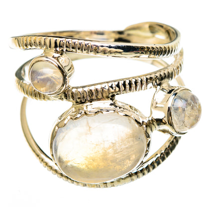 Rainbow Moonstone Rings handcrafted by Ana Silver Co - RING100664