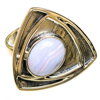 Blue Lace Agate Rings handcrafted by Ana Silver Co - RING100665