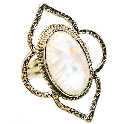 Rainbow Moonstone Rings handcrafted by Ana Silver Co - RING100670
