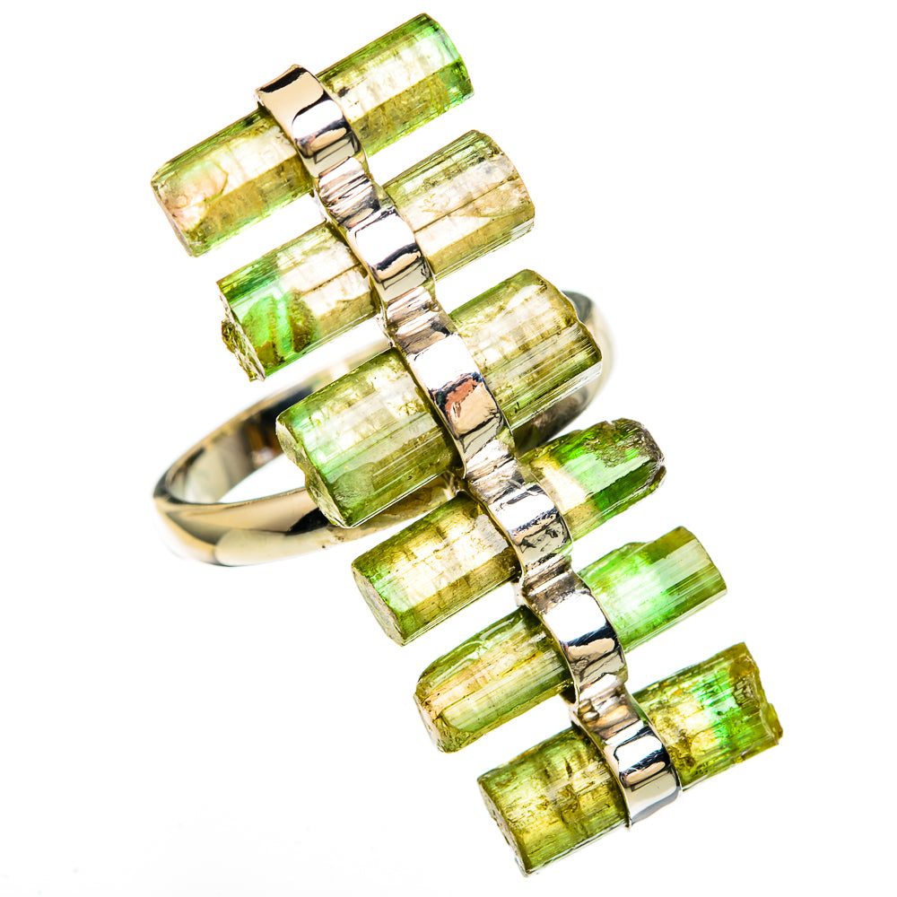 Green Tourmaline Rings handcrafted by Ana Silver Co - RING100690