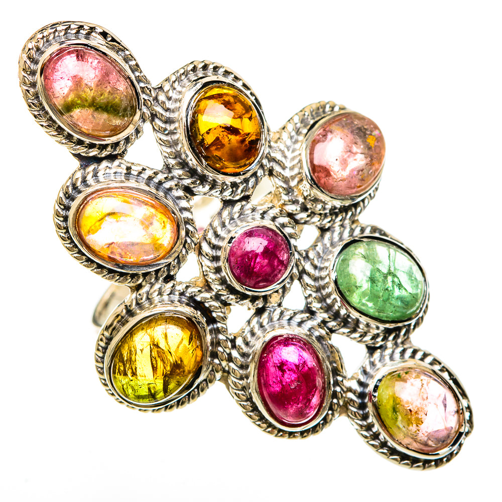 Multi-Tourmaline Rings handcrafted by Ana Silver Co - RING100702