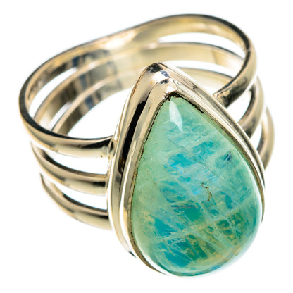 Green Moonstone Rings handcrafted by Ana Silver Co - RING100727