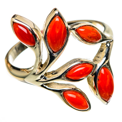 Mediterranean Red Coral Rings handcrafted by Ana Silver Co - RING100736 - Photo 2