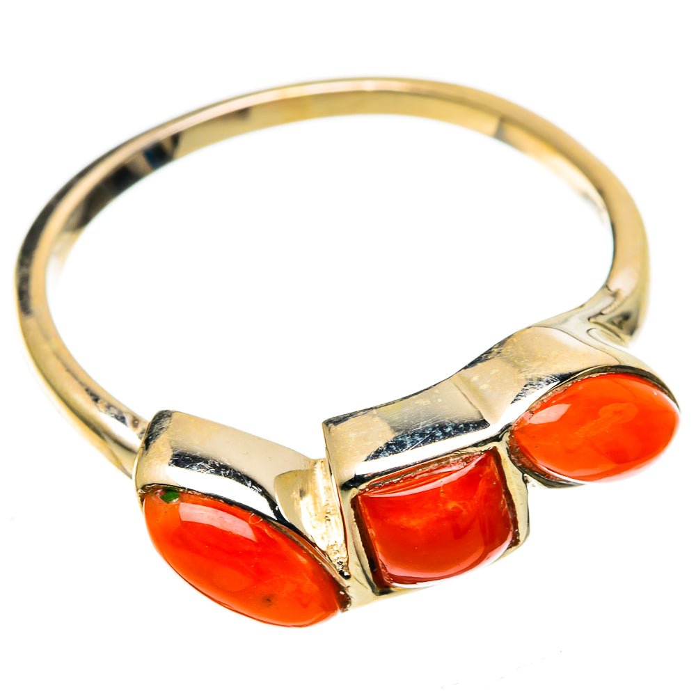 Mediterranean Red Coral Rings handcrafted by Ana Silver Co - RING100737 - Photo 2