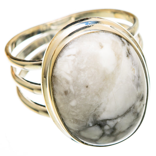 Howlite Rings handcrafted by Ana Silver Co - RING100741 - Photo 2