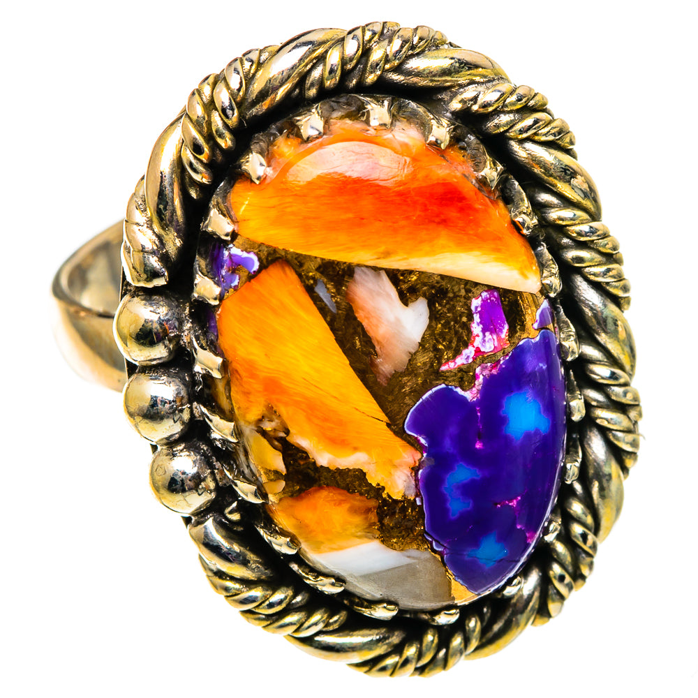 Spiny Oyster Turquoise Rings handcrafted by Ana Silver Co - RING100742