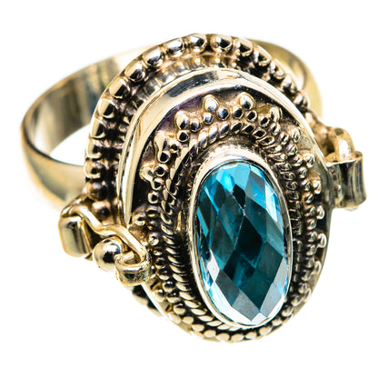 Sterling silver oval blue gemstone ring with textured bezel and side knot accents