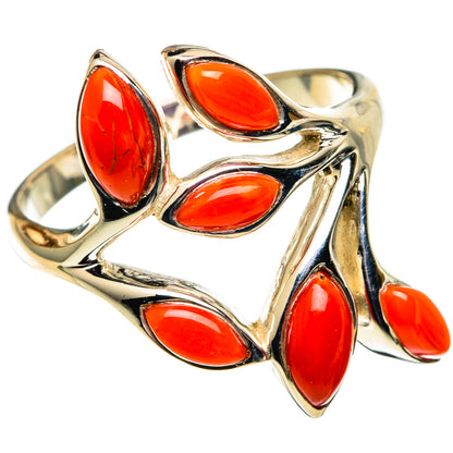 Mediterranean Red Coral Rings handcrafted by Ana Silver Co - RING100762 - Photo 2