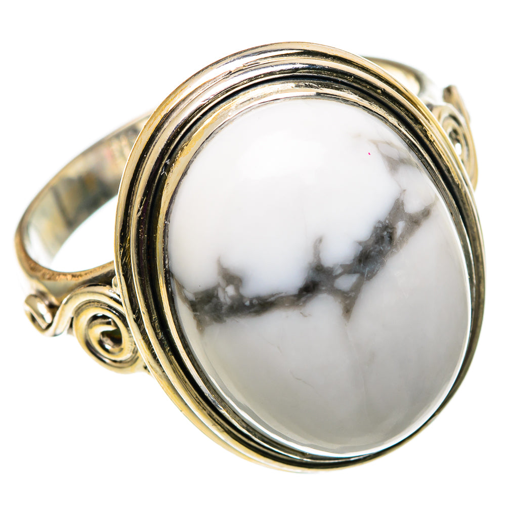 Howlite Rings handcrafted by Ana Silver Co - RING100765 - Photo 2