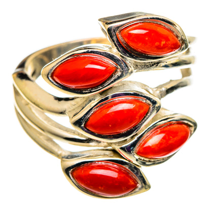 Mediterranean Red Coral Rings handcrafted by Ana Silver Co - RING100786 - Photo 2