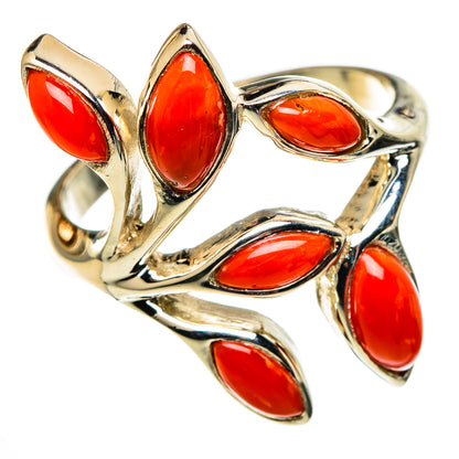 Mediterranean Red Coral Rings handcrafted by Ana Silver Co - RING100787 - Photo 2