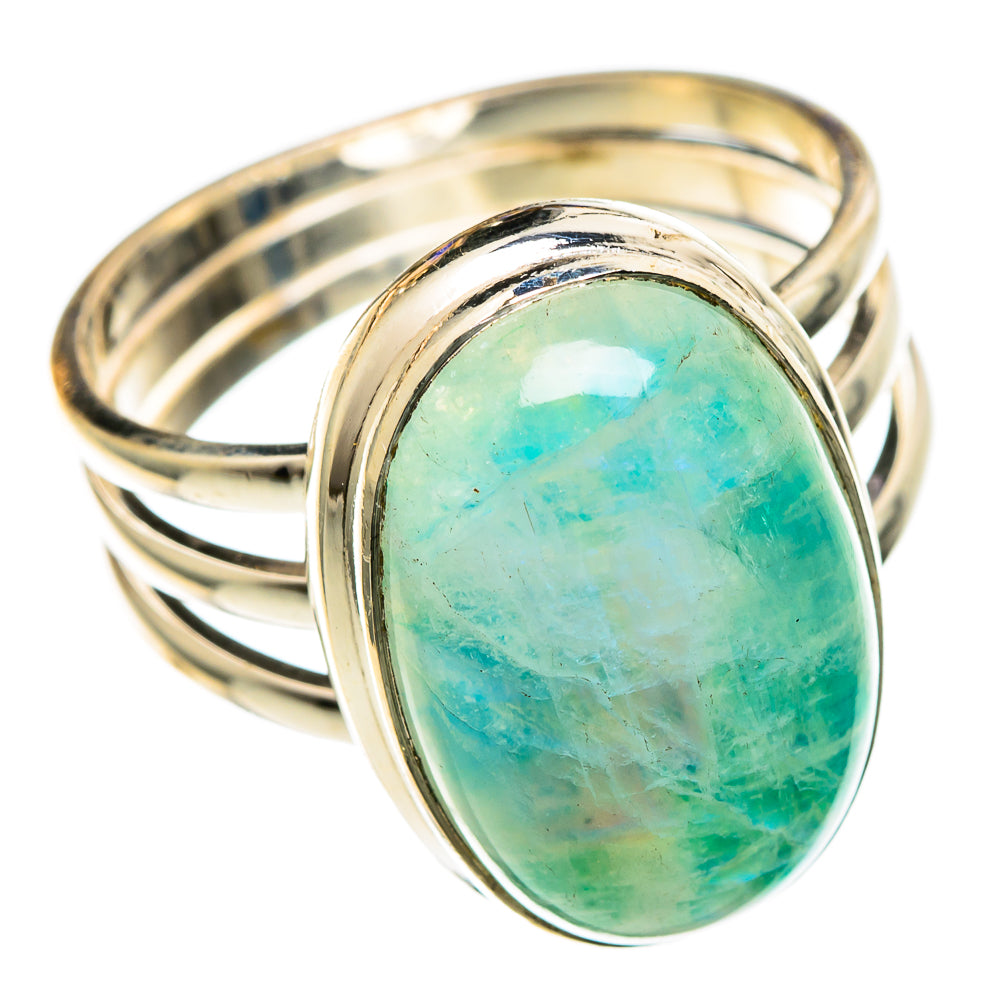 Green Moonstone Rings handcrafted by Ana Silver Co - RING100797