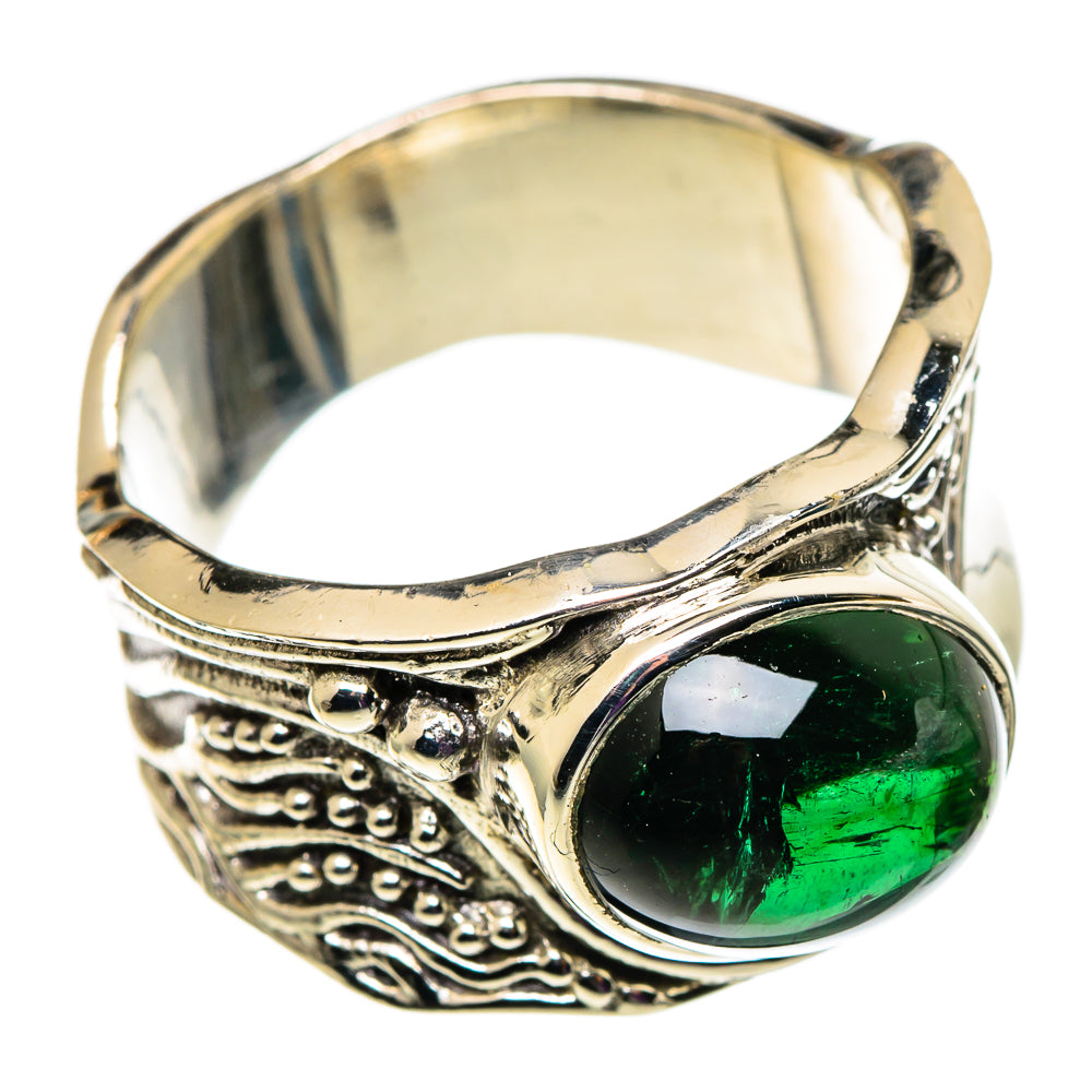 Green Tourmaline Rings handcrafted by Ana Silver Co - RING100813