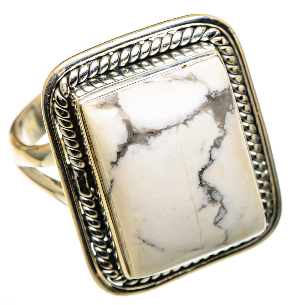 Howlite Rings handcrafted by Ana Silver Co - RING100826 - Photo 2