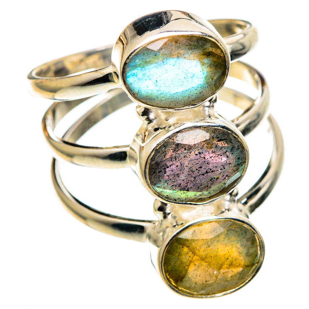 Labradorite Rings handcrafted by Ana Silver Co - RING100828