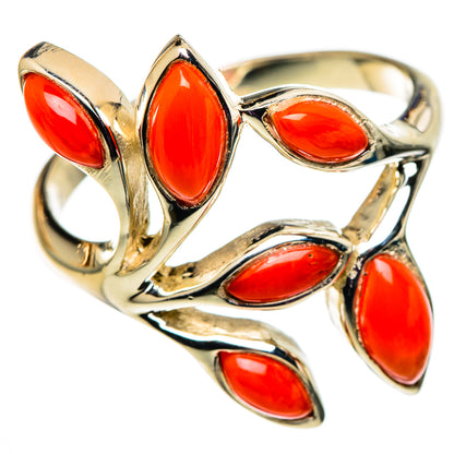 Mediterranean Red Coral Rings handcrafted by Ana Silver Co - RING100840 - Photo 2