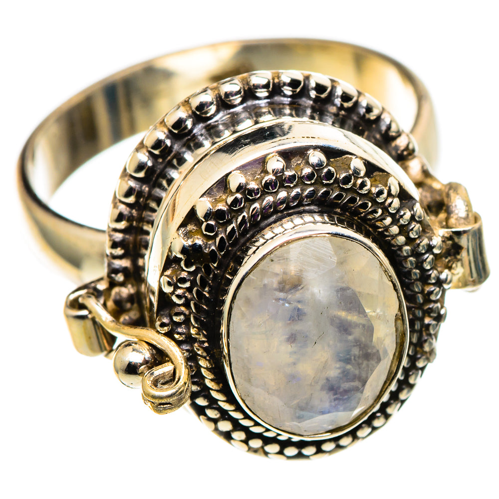Rainbow Moonstone Rings handcrafted by Ana Silver Co - RING100843