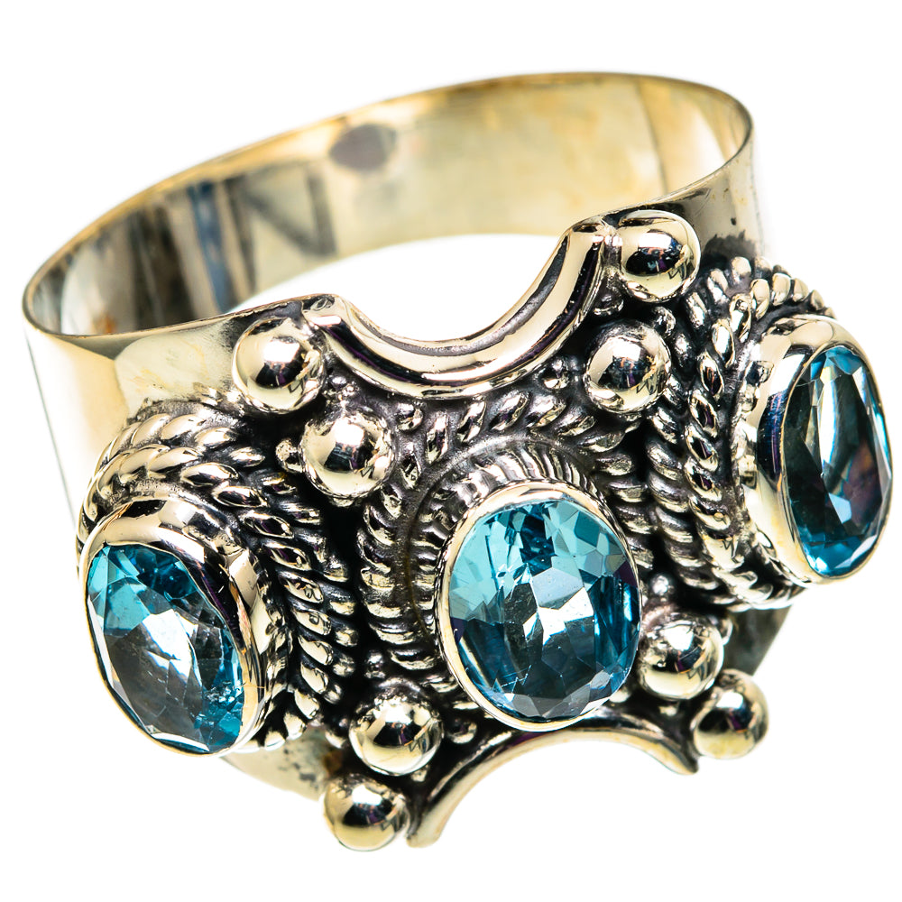 Swiss Blue Topaz Rings handcrafted by Ana Silver Co - RING100848