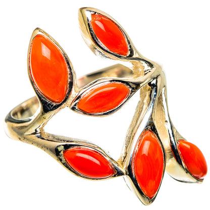 Mediterranean Red Coral Rings handcrafted by Ana Silver Co - RING100878 - Photo 2