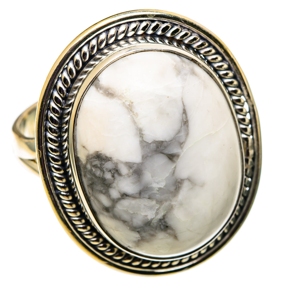 Howlite Rings handcrafted by Ana Silver Co - RING100884