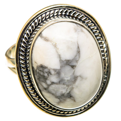 Howlite Rings handcrafted by Ana Silver Co - RING100884