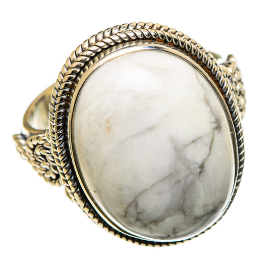 Howlite Rings handcrafted by Ana Silver Co - RING100901