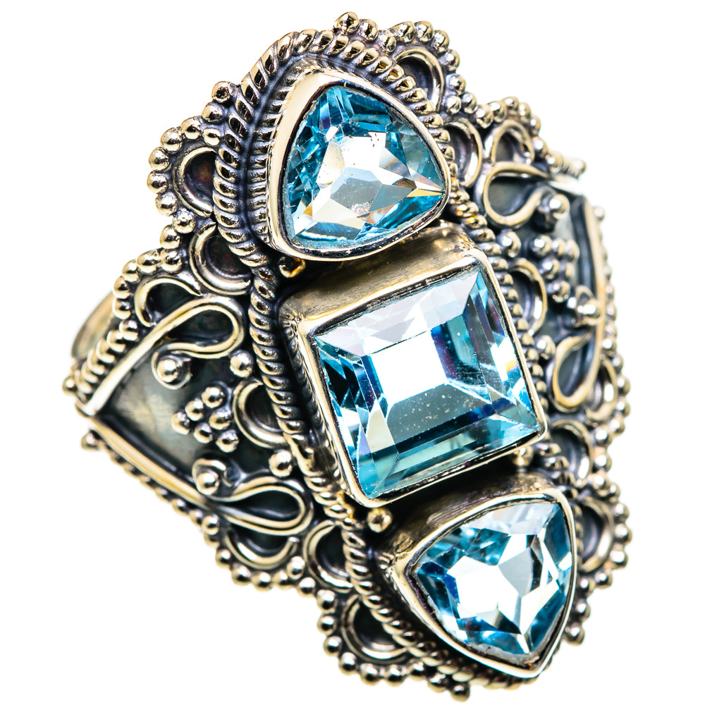 Blue Topaz Rings handcrafted by Ana Silver Co - RING100907