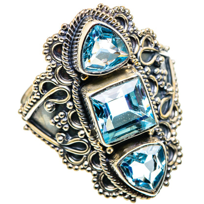 Blue Topaz Rings handcrafted by Ana Silver Co - RING100907