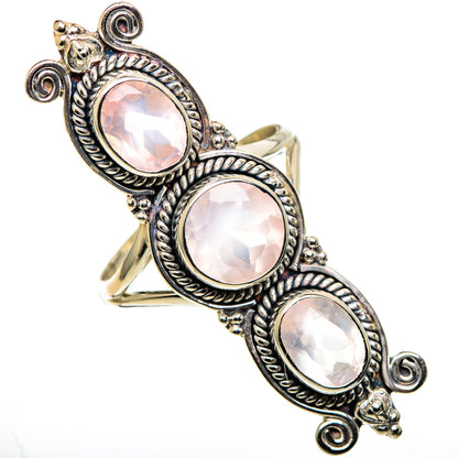 Rose Quartz Rings handcrafted by Ana Silver Co - RING100910