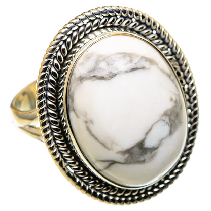 Howlite Rings handcrafted by Ana Silver Co - RING100915 - Photo 2