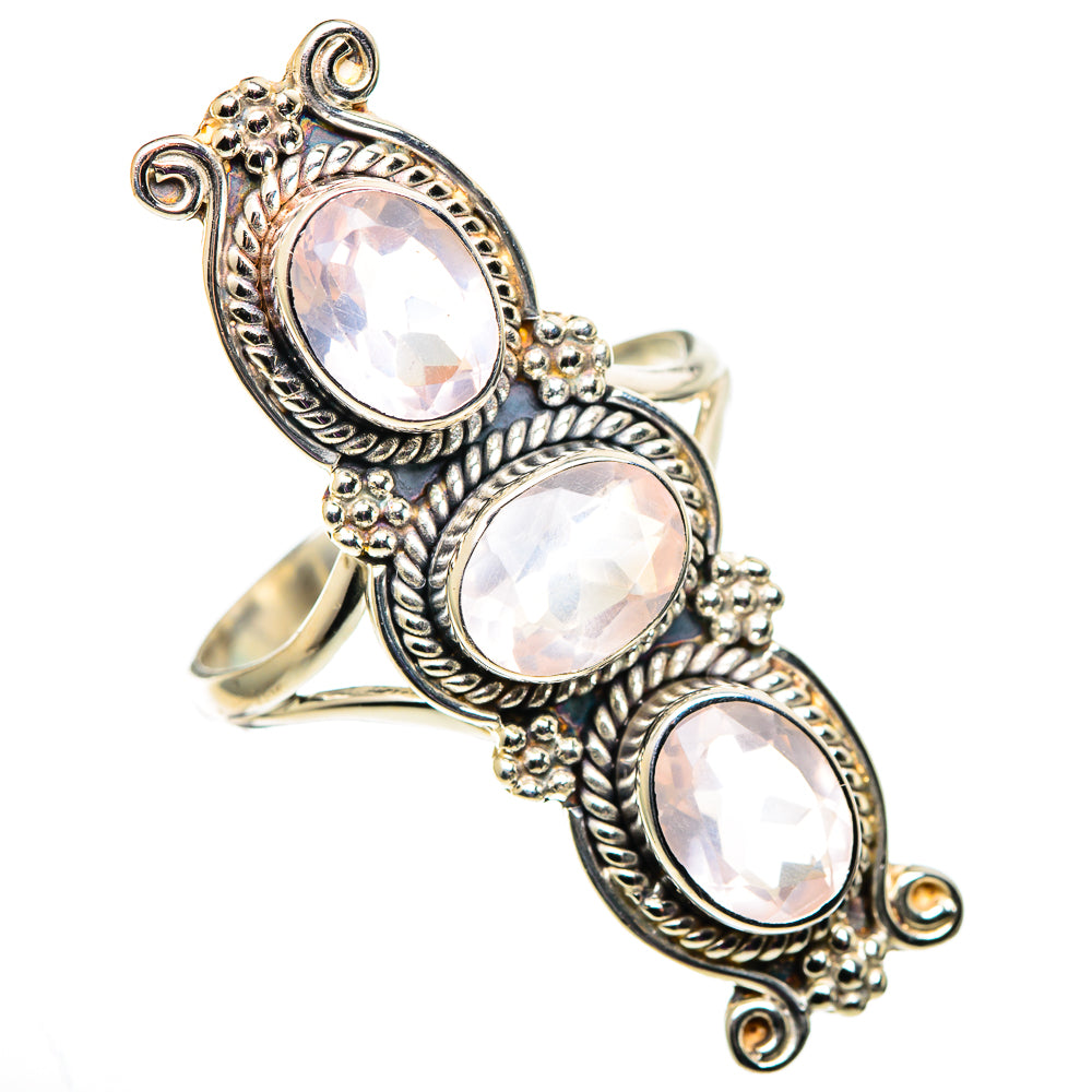 Rose Quartz Rings handcrafted by Ana Silver Co - RING100917