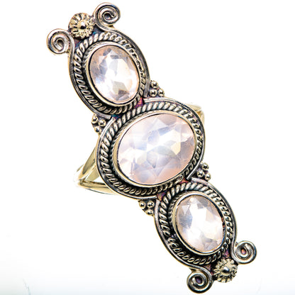 Rose Quartz Rings handcrafted by Ana Silver Co - RING100919