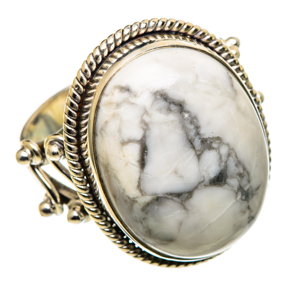 Howlite Rings handcrafted by Ana Silver Co - RING100920 - Photo 2