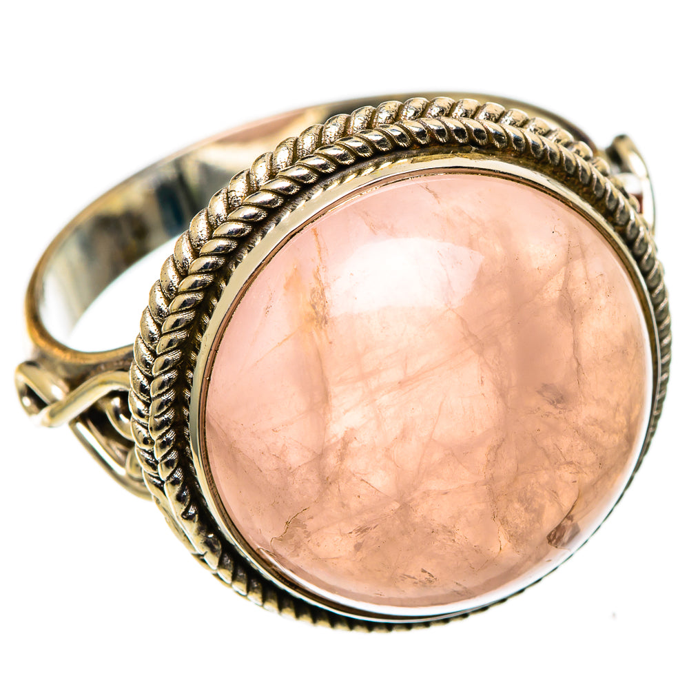 Rose Quartz Rings handcrafted by Ana Silver Co - RING100923