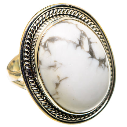 Howlite Rings handcrafted by Ana Silver Co - RING100926