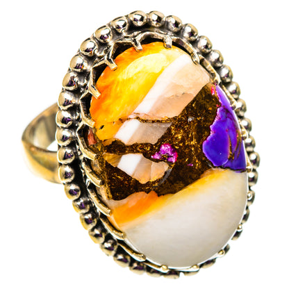 Spiny Oyster Turquoise Rings handcrafted by Ana Silver Co - RING100957 - Photo 2