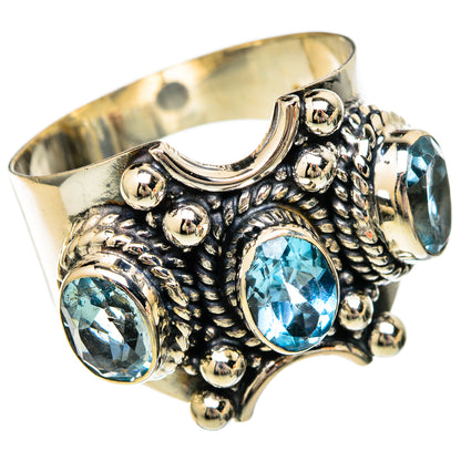 Blue Topaz Rings handcrafted by Ana Silver Co - RING101022 - Photo 2