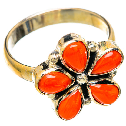Mediterranean Red Coral Rings handcrafted by Ana Silver Co - RING101039 - Photo 2