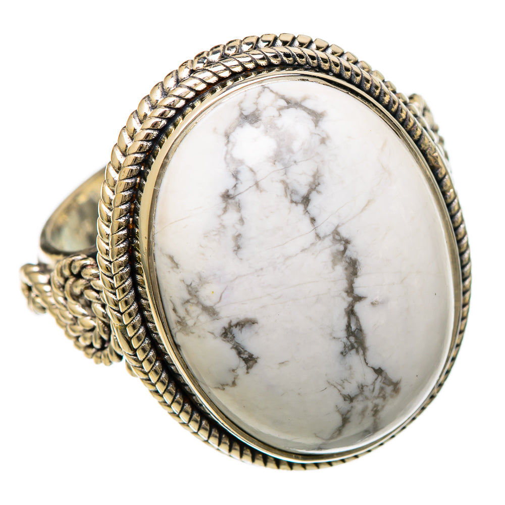 Howlite Rings handcrafted by Ana Silver Co - RING101046 - Photo 2